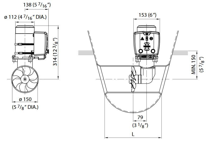 Vetus Stern Thruster Kit 2HP 35KGF