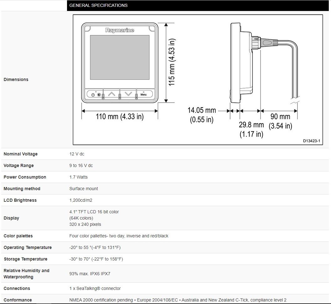 Raymarine i70S Multi Colour Instrument