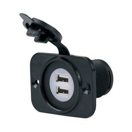 Dual USB Charger Receptacle 12-24V