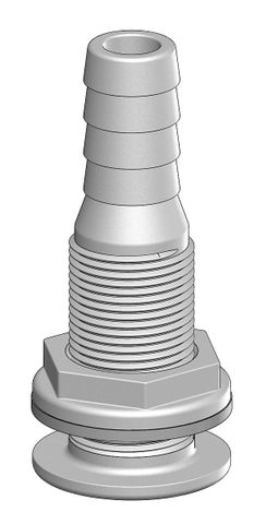 Trudesign Skin Fitting with Hose Tail - White