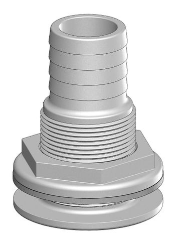 Trudesign Skin Fitting with Hose Tail - White