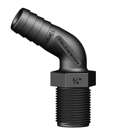Trudesign 120 Degree Hose Tail - Male