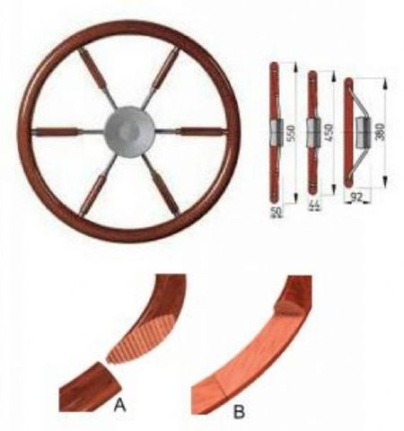 Vetus Mahogany Steering Wheel