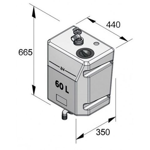 Vetus Bulkhead Mount Waste Tank