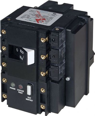 Blue Sea Circuit Breaker C Series RCD Flat Rocker - Triple Pole