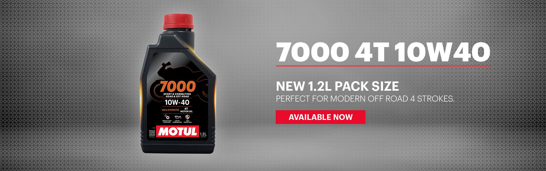 New 1.2L Pack Size for latest Off Road Motorcycles