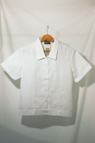 White Long Length Drop Blouse S/S