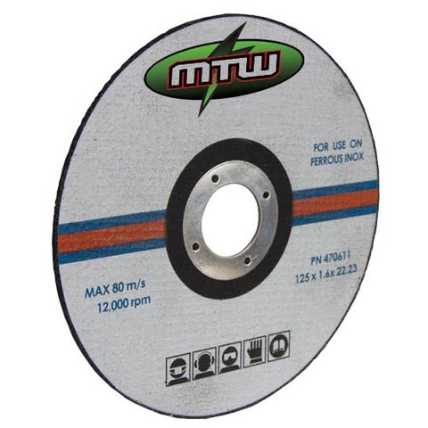 MTW Metal Cutting Disc 125mm x 1.622mm x 22.2mm