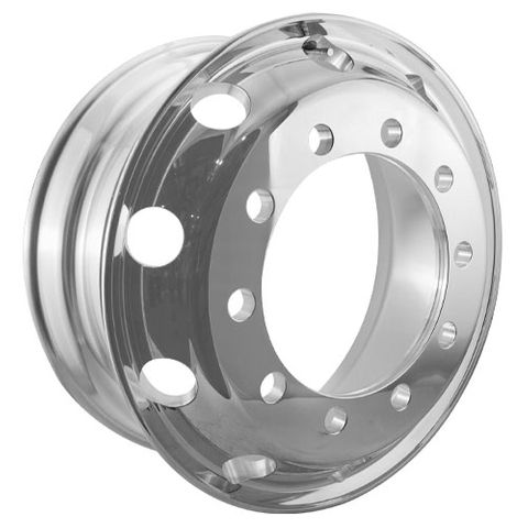 Weight Cheetah 22.5x8.25, 10 Stud, 32mm Hole, 335mm PCD, Outer Polished Alloy Wheel