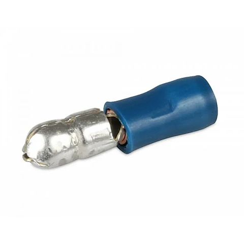 Hella Male Bullet Crimp Connectors - Blue 4mm (14 Pack)