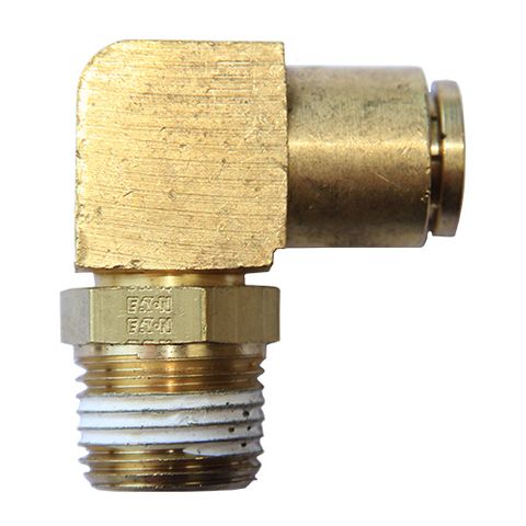 DMPLS 1/2" - 1/2" NPT Male Connector Swivel 90 Elbow