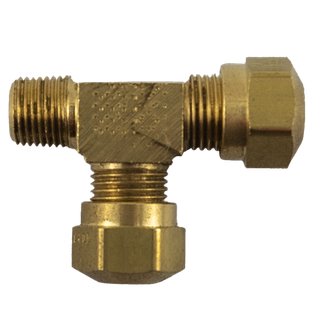 DQPD 1/4" - 1/8" NPT Compression Male Run Tee