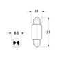 Festoon Bulb 12V 10W - 11 x 31mm