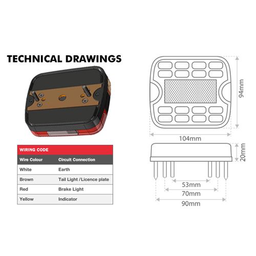 Whitevision Combination Trailer Lamps