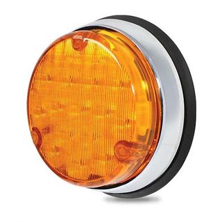 Hella 110mm Round LED Rear Direction Indicator Lamp - Chrome Base