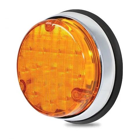 Hella 110mm Round LED Rear Direction Indicator Lamp - Chrome Base