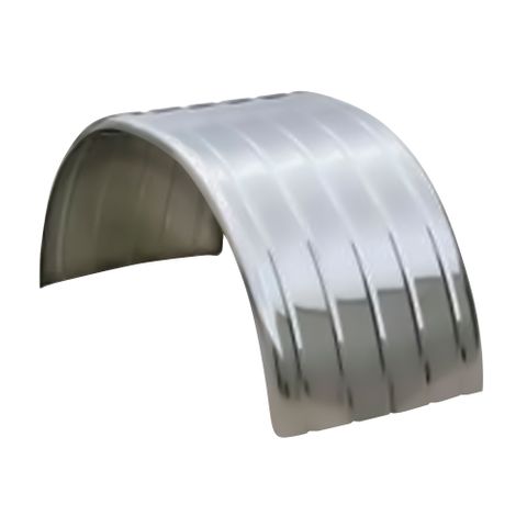 Stainless Steel Standard Ribbed Mud Guard - 11R Single