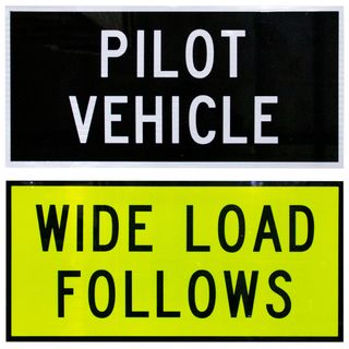 Pilot Vehicle & Wide Load Follows - Day/Night - Double Sided 1100 x 520