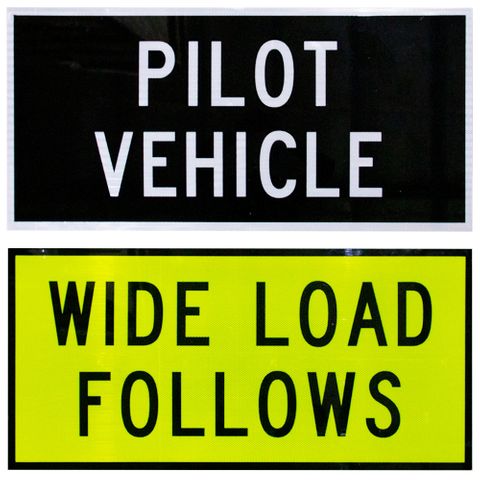 Pilot Vehicle & Wide Load Follows - Day/Night - Double Sided 1100 x 520