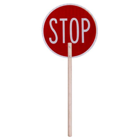 Stop / Slow Sign With Wooden Handle