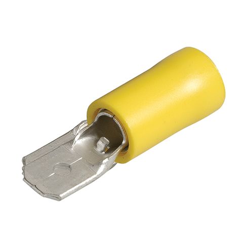 6.3mm Male Blade Terminal Yellow (11 Pack)
