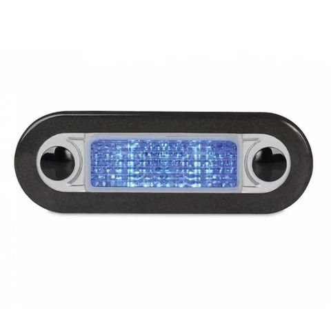Hella LED Wide Rim Rectangular Courtesy Step Lamp - Blue Light - Clear Lens