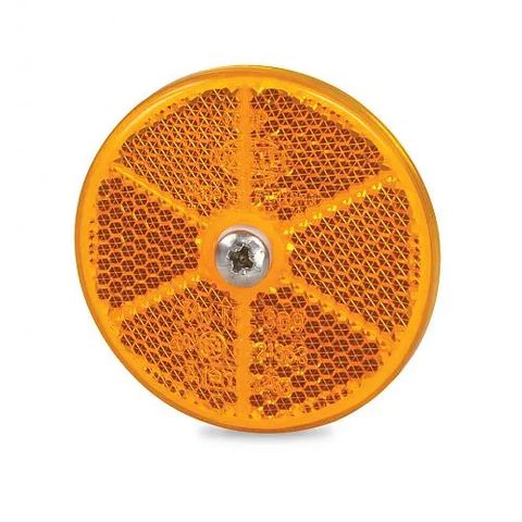 Hella Retro Reflector - 60mm diameter - Amber - Screw Mount