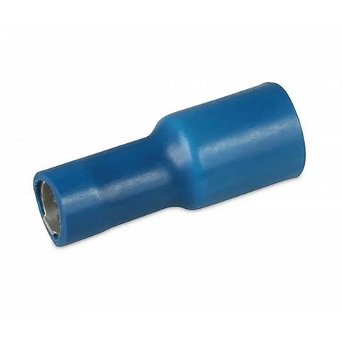 Hella Female Bullet Crimp Connectors - Blue 4mm (100 Pack)