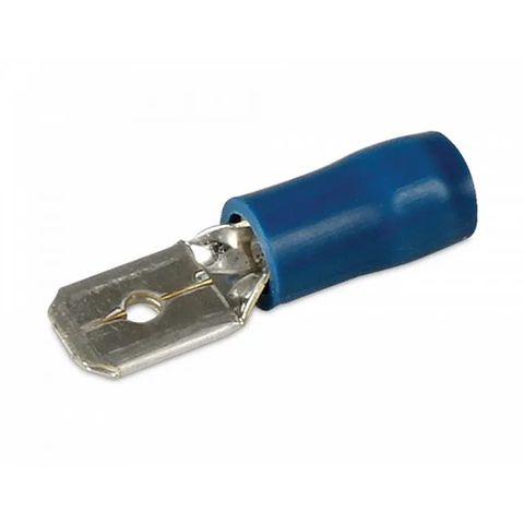 Hella Male Blade Crimp Terminals - Blue 6.3mm (100 Pack)