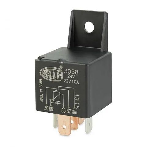 Hella 24V 5 Pin Change-over Mini Relay - 22/10A - Diode