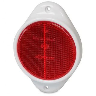 Hella Retro Reflector, 83mm diameter - Red - Vertical mount (Plastic Surround)