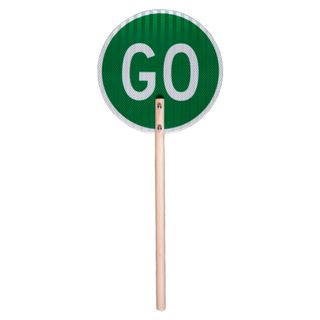 Stop / Go Sign With Wooden Handle