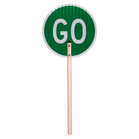 Stop / Go Sign With Wooden Handle