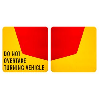 Australia "Do Not Overtake Turning Vehicle" 400 x 400 Single Sided Signs (Pair) - Alloy