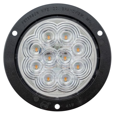 Peterson 4" Amber LED & Clear Lens Indicator Lamp - Flange Mount (818TA-2C)