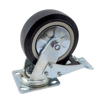 6" Swivel Castor Wheel with Brake - Black