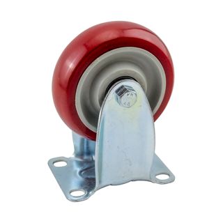 4" Fixed Castor Wheel - Red