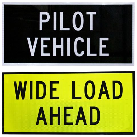 Pilot Vehicle & Wide Load Ahead - Day/Night - Double Sided 1100 x 520