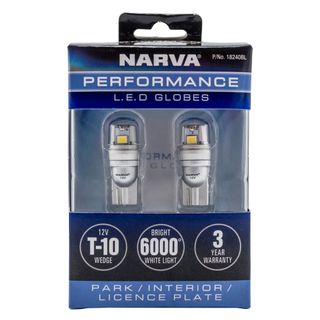 Narva 12v T10 LED Wedge Bulb - 2 Pack