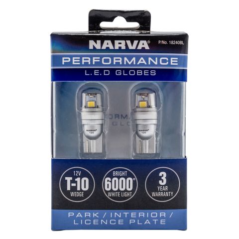 Narva 12v T10 LED Wedge Bulb - 2 Pack