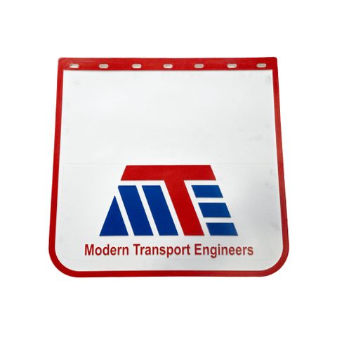 Mud Flap 24x18 MTE Printed White Rubber