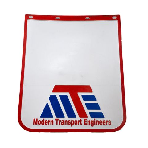 Mud Flap 24x30 MTE Printed White Rubber