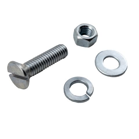 3/8" UNC C/Sunk Machine Screw, Nut, Washer & Spring Washer, For Linings