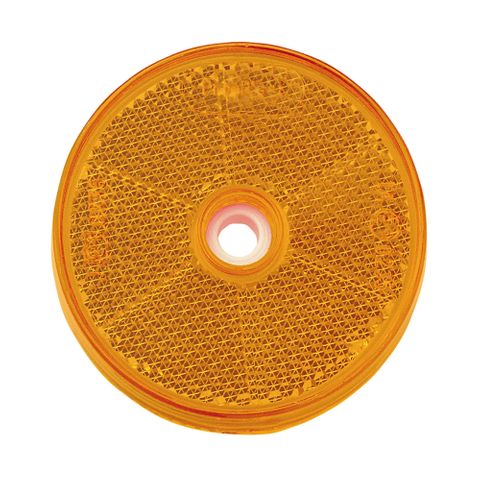 Amber Retro Reflector with Central Fixing Hole