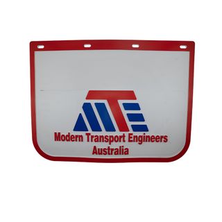 MTE Australia Mud Flap 24x18" Printed White Rubber