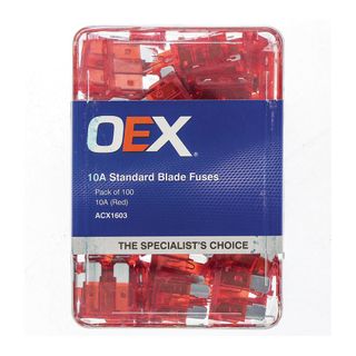 OEX Blade Fuse, 10A Red - Pack of 100