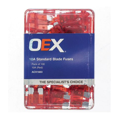 OEX Blade Fuse, 10A Red - Pack of 100