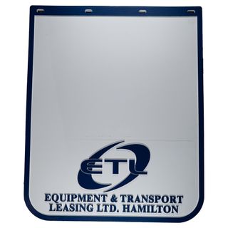 Mud Flap 24x30 ETL Printed White Rubber