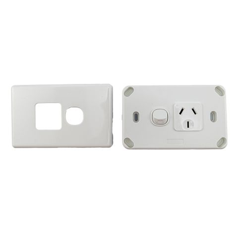 Single 3 Point Power Point GPO1 + Face Plate Single Phase