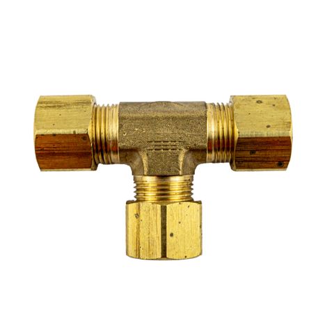 3/8" Brass Compression Tee Joiner